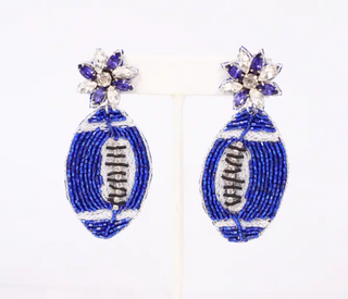Field Goal Football Earrings Blue