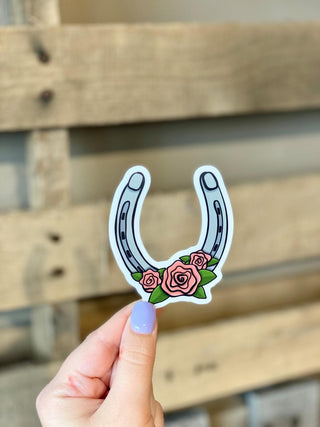 Floral Horseshoe Sticker