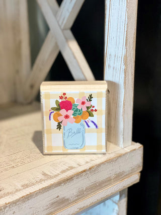 Floral Mason Jar Sitter