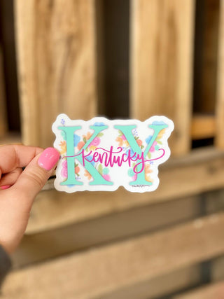 Floral Outline KY Sticker