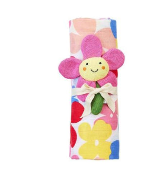 Floral Swaddle & Rattle Set