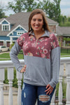 Floral Zip Up Sweatshirt