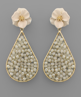 Flower Beaded Drop Earring