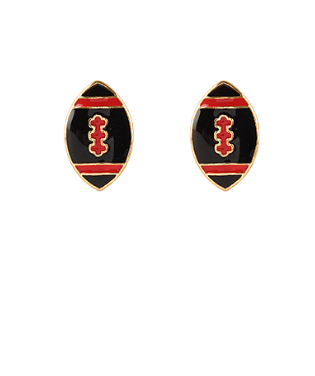 Football Earrings Red/Black