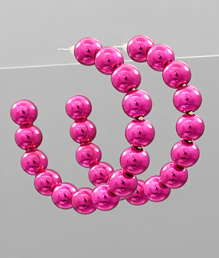 Fuchsia Metal Ball Hoop