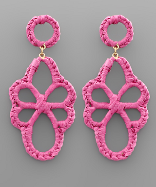 Fuchsia Oval Flower Earring