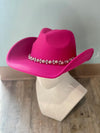 Fuchsia Rhinestone Chain Hat
