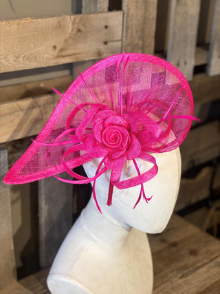 Fuchsia Sinamay Fascinator