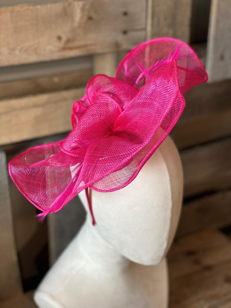 Fuchsia Sinamay Fascinator