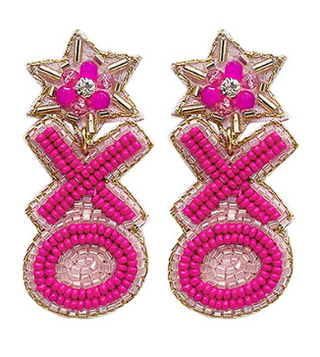 Fuchsia XO Earring