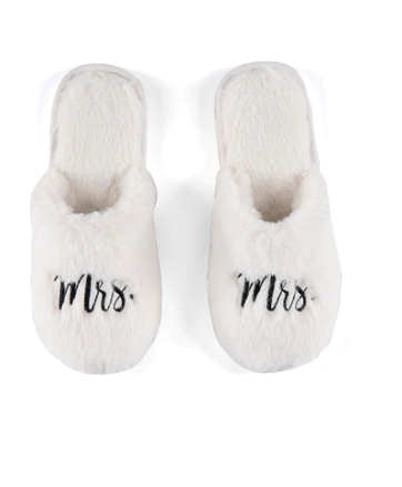 Fuzzy Bride Slippers Darling State of Mind