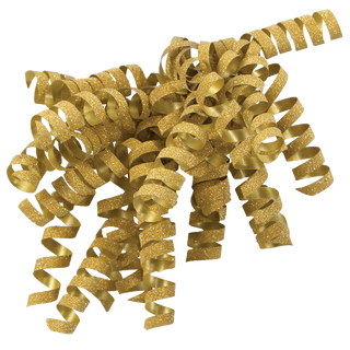GLITTER CURLY GOLD RIBBON
