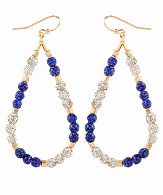 Gameday Teardrop Earrings Blue
