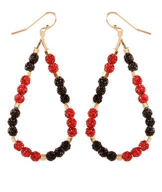 Gameday Teardrop Earrings Red