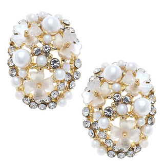 Genevieve Pearl Flower Earring