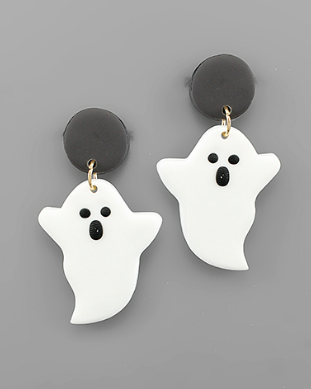 Ghost Clay Earring Black