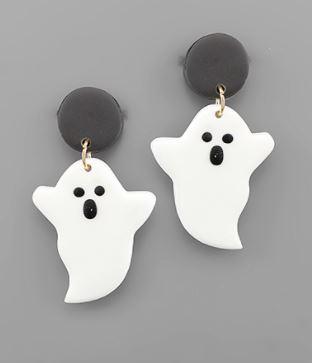 Ghost Clay Earrings Black