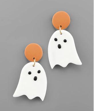 Ghost Clay Earrings Brown