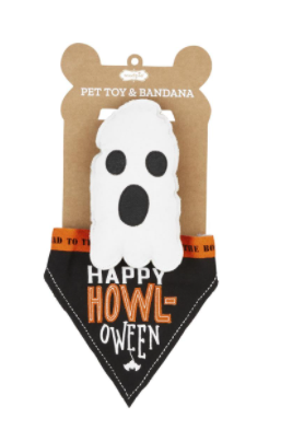 Ghost Pet Toy Bandana Set