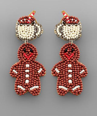 Gingerbread Man Earring Brown