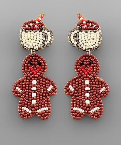 Gingerbread Man Earring Brown