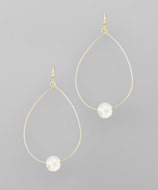 Glass Ball Teardrop Earring