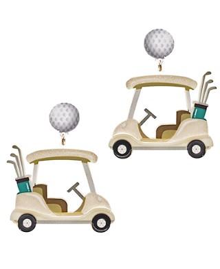 Glitter Golf Cart Earrings