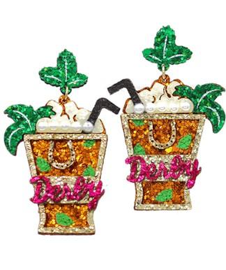 Glitter Mint Julep Earrings