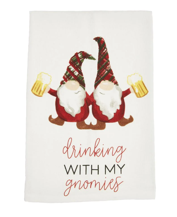 Gnome Drinking Xmas Towel