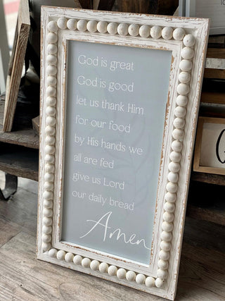 God Is Beaded Sign