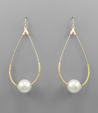 Gold Drop Pearl Earring