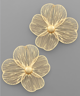 Gold Filigree Flower Earring