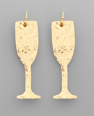 Gold Glitter Champagne Earring