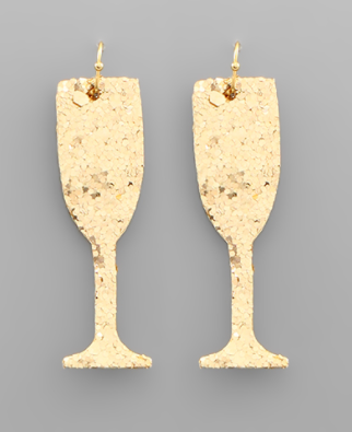 Gold Glitter Champagne Earring