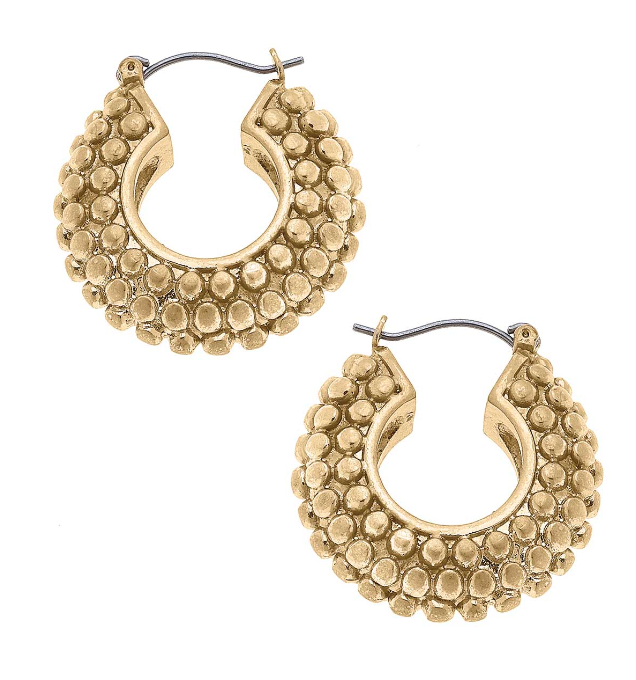 Gold Harmony Textured Hoop