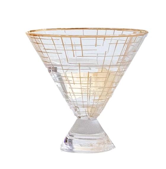 Gold Hatch Martini Glass