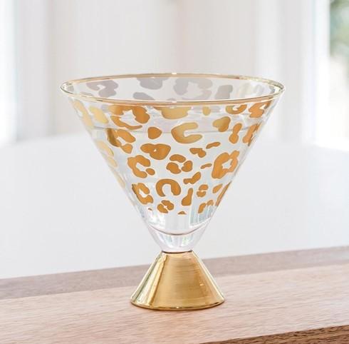 Gold Leopard Martini Glass