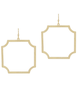 Gold Octagon Earring