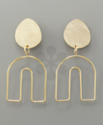 Gold Scratched Arch Earring