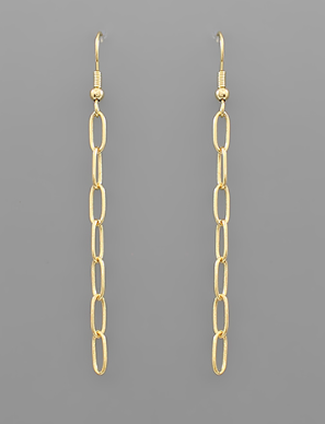 Gold Thin Chain Hook Earring