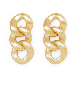 Gold Triple Chain Earring