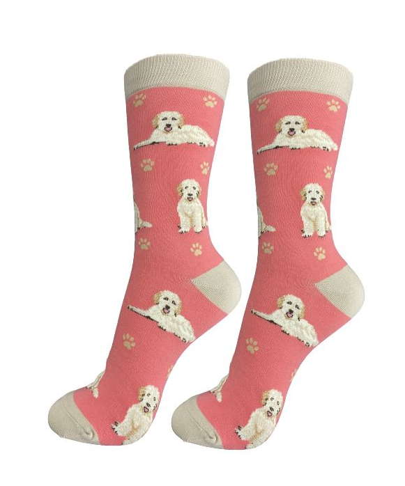 Goldendoodle Socks Peach