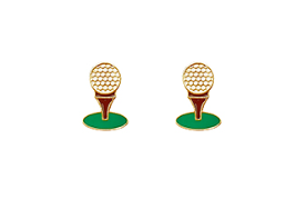 Golf Ball Earrings Green