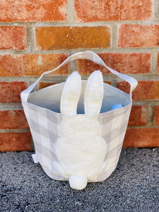 Gray Gingham Easter Basket