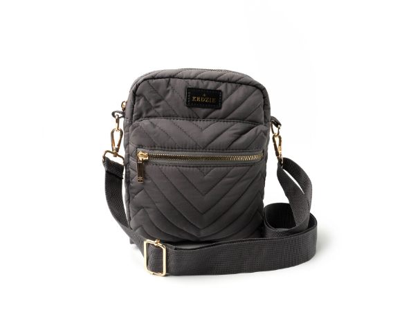 Gray Quilted Crossbody