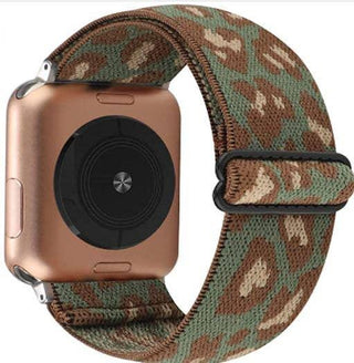 Green Cheetah Nylon Watch Band