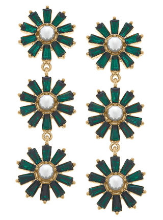 Green Crystal Drop Earring