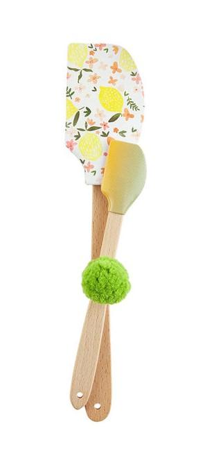 Green Floral Spatula Set