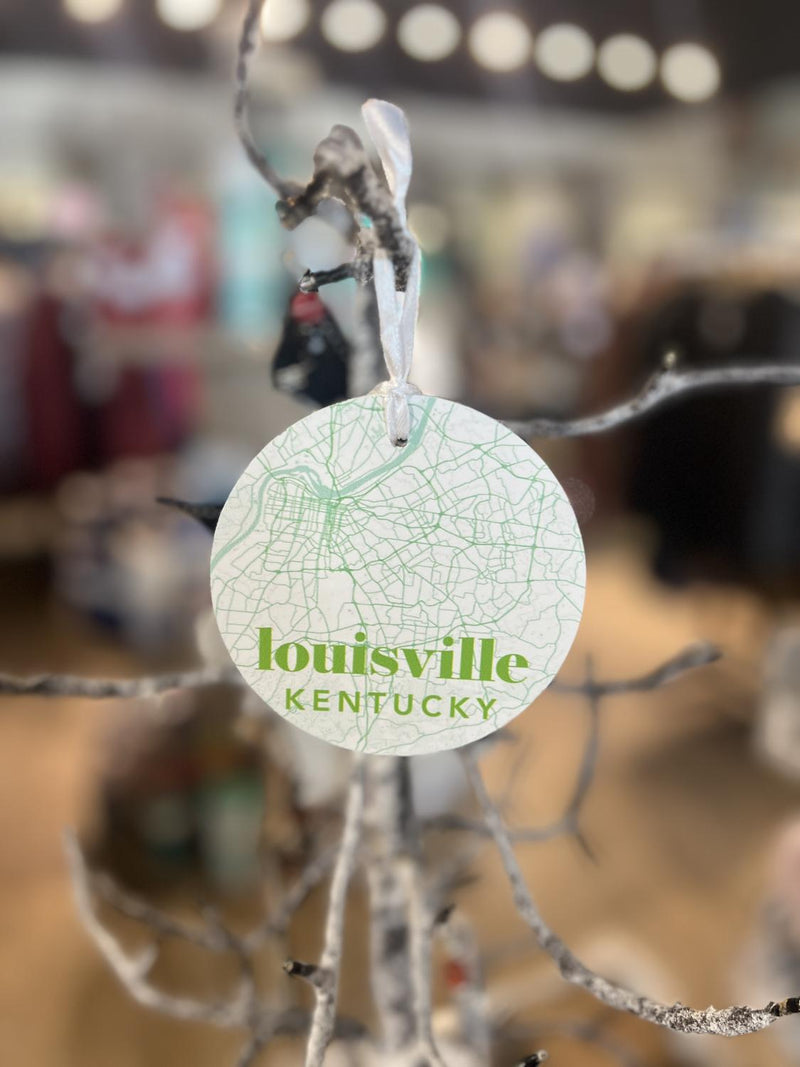 Green KY Map Ornament