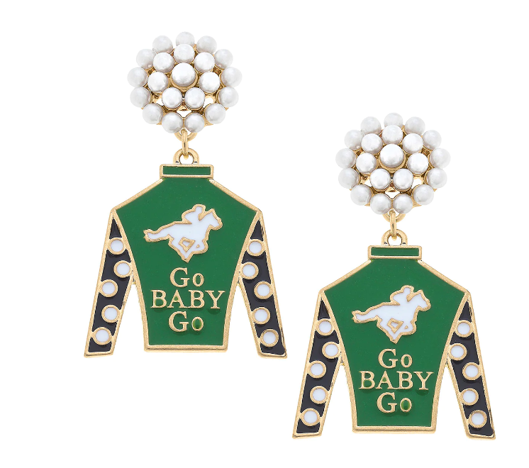 Green Pearl Jockey Earring